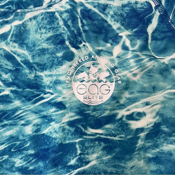 Mossy Oak Elements Aqua eag Elite Fishing Shirt Water Camo Size Large - Picture 2 of 6